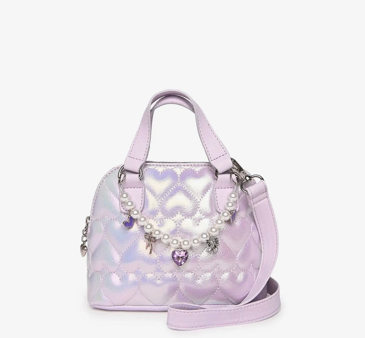 Purple Iridescent Pearl Charm Bag